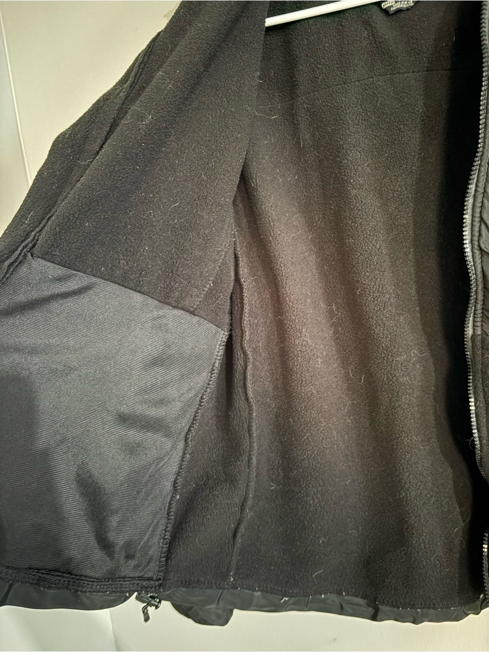 The North Face Black Fleece Jacket with Pink Logo Accent - Picture 5 of 7